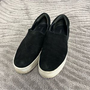VINCE Warren slip on platform suede sneakers